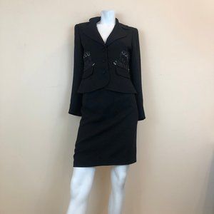 Olivier Lapidus Black Suit Jacket and Skirt Set